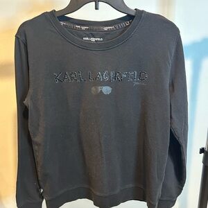 Karl Lagerfeld Charcoal Gray Top